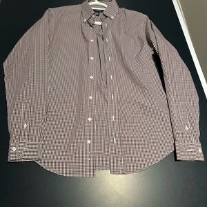 Brooks Brothers Burgundy Checkered Button Down Shirt